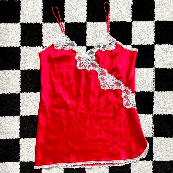 Vintage Red Satin Slip XL - Picture 2 of 4